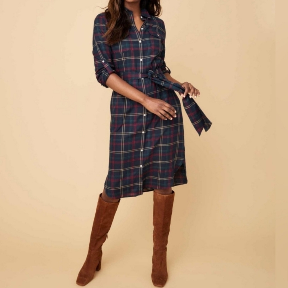 Untuckit Parker Plaid Dress Women's Size 8